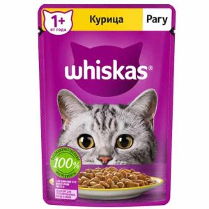پوچ گربه ویسکاس با طعم گوشت مرغ در ژله Whiskas Pure Delight With Chicken in Jelly وزن 85 گرم