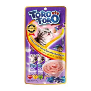 بستنی بچه گربه درمانی طعم ماهی و صدف دریایی سرشار از پروبیوتیک برند تورو Toro پک کامل