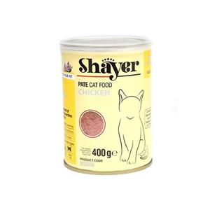 کنسرو  پته گربه با طعم مرغ برند شایر وزن 400 گرمی Shayer