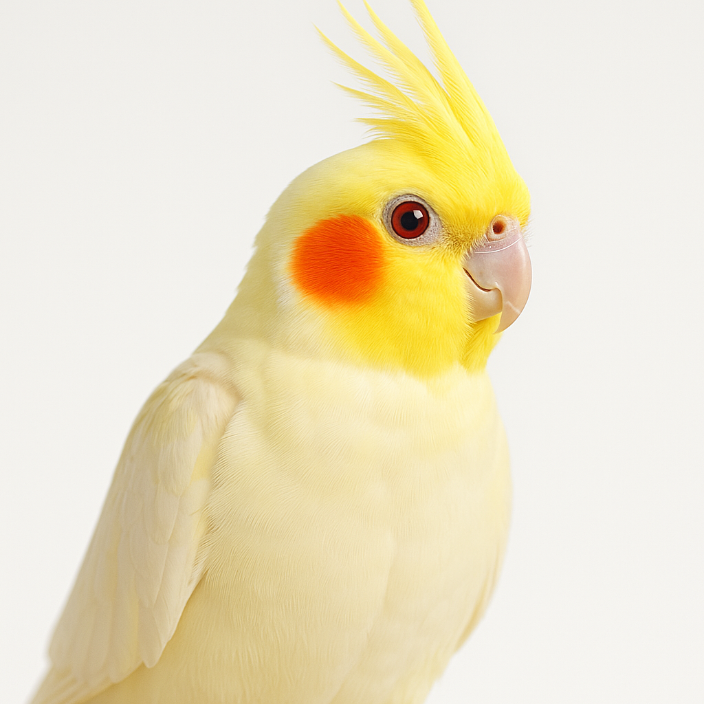 عروس هلندی لوتینو - Lutino Cockatiel با چشم قرمز و پرهای زرد روشن